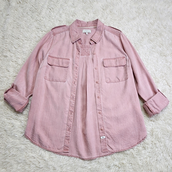LUCKY BRAND Washed Shirt In Old Rose Pink Sz Small STYLE 7W44283 100% Lyocell - Picture 4 of 13